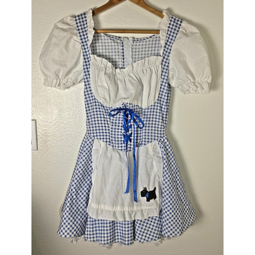 Dorothy Wizard of Oz Halloween Costume Womens XS Dress Lace Petticoat Handsewn